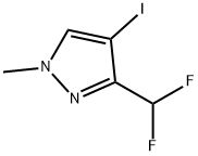 3-(difluoromethyl)-4-iodo-1-methyl-1H-pyrazole Struktur