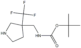 tert-butyl ((3-(trifluoromethyl)pyrrolidin-3-yl)methyl)carbamate Struktur