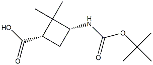 (1S,3R)-3-{[(tert-butoxy)carbonyl]amino}-2,2-dimethylcyclobutane-1-carboxylic acid Struktur