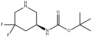 tert-butyl (S)-(5,5-difluoropiperidin-3-yl)carbamate Struktur