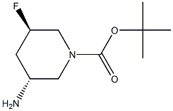 tert-butyl (3R,5R)-3-amino-5-fluoropiperidine-1-carboxylate Struktur