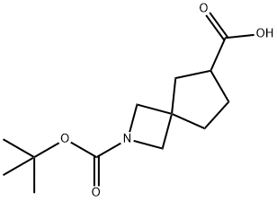 2-(tert-butoxycarbonyl)-2-azaspiro[3.4]octane-6-carboxylic acid Struktur