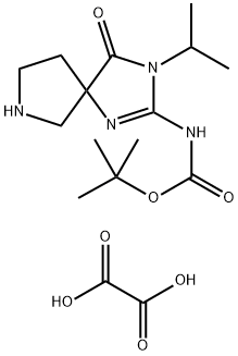 tert-Butyl (3-isopropyl-4-oxo-1,3,7-triazaspiro[4.4]non-1-en-2-yl)carbamate oxalate Struktur