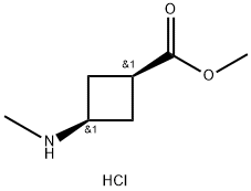 methyl cis-3-(methylamino)cyclobutane-1-carboxylate hydrochloride Struktur