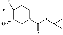 1-Piperidinecarboxylic acid, 3-amino-4,4-difluoro-, 1,1-dimethylethyl ester, (3S)- Struktur