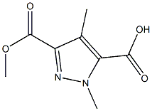 3-(methoxycarbonyl)-1,4-dimethyl-1H-pyrazole-5-carboxylic acid Struktur