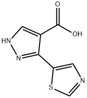 3-(1,3-thiazol-5-yl)-1H-pyrazole-4-carboxylic acid Struktur