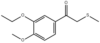 1-(3-ethoxy-4-methoxy-phenyl)-2-(methylthio)ethan-1-one Struktur