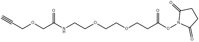 2,5-Dioxopyrrolidin-1-yl 11-oxo-4,7,13-trioxa-10-azahexadec-15-yn-1-oate Struktur