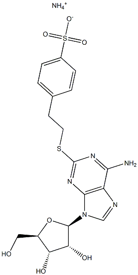 4-[2-[(6-Amino-9-b-D-ribofuranosyl-9H-purin-2-yl)thio]ethyl]benzenesulfonic acid ammonium salt Struktur