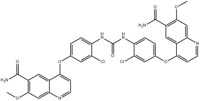 4,4'-[Carbonylbis[imino(3-chloro-4,1-phenylene)oxy]]bis[7-methoxy-6-quinolinecarboxamide] Struktur