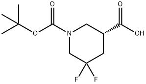 (R)-1-(tert-butoxycarbonyl)-5,5-difluoropiperidine-3-carboxylic acid, 2166031-07-6, 結(jié)構(gòu)式