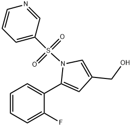 (5-(2-fluorophenyl)-1-(pyridin-3-ylsulfonyl)-1H-pyrrol-3-yl) methanol Struktur