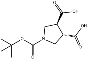 (3S,4S)-1-Boc-pyrrolidine-3,4-dicarboxylic Acid Struktur