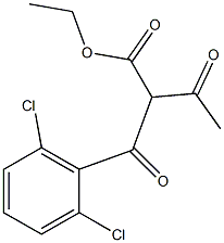 ethyl 2-(2,6-dichlorobenzoyl)-3-oxobutanoate Struktur