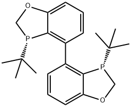 (3S,3'S)-3,3'-Bis(tert-butyl)-2,2',3,3'-tetrahydro-4,4'-bi-1,3-benzoxaphosphole Struktur