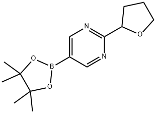 2-(tetrahydrofuran-2-yl)-5-(4,4,5,5-tetramethyl-1,3,2-dioxaborolan-2-yl)pyrimidine Struktur