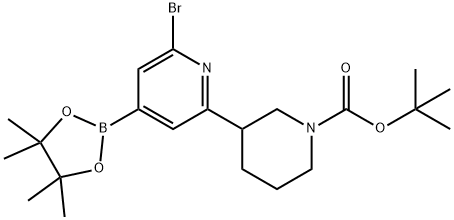 2-Bromo-6-(N-Boc-piperidin-3-yl)pyridine-4-boronic acid  pinacol esier Struktur