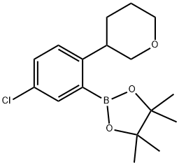 2-(5-chloro-2-(tetrahydro-2H-pyran-3-yl)phenyl)-4,4,5,5-tetramethyl-1,3,2-dioxaborolane Struktur