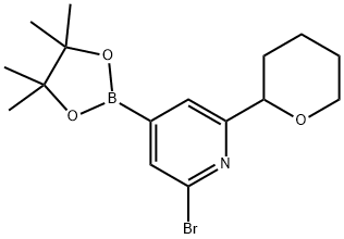 2-Bromo-6-(oxan-2-yl)pyridine-4-boronic acid pinacol ester Struktur