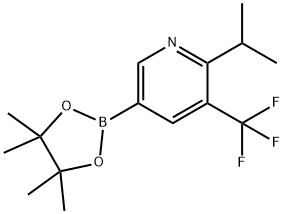 2-isopropyl-5-(4,4,5,5-tetramethyl-1,3,2-dioxaborolan-2-yl)-3-(trifluoromethyl)pyridine Struktur