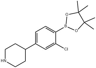 4-(3-chloro-4-(4,4,5,5-tetramethyl-1,3,2-dioxaborolan-2-yl)phenyl)piperidine Struktur