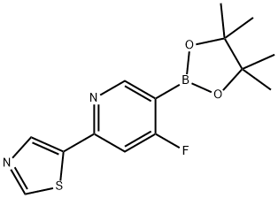 4-Fluoro-2-(thiazol-5-yl)pyridine-5-boronic acid pinacol ester Struktur