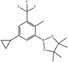 2-Methyl-3-trifluoromethyl-5-cyclopropylphenylboronic acid pinacol ester Struktur