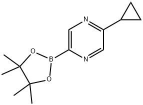 2-cyclopropyl-5-(4,4,5,5-tetramethyl-1,3,2-dioxaborolan-2-yl)pyrazine Struktur