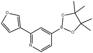 2-(furan-3-yl)-4-(4,4,5,5-tetramethyl-1,3,2-dioxaborolan-2-yl)pyridine Struktur