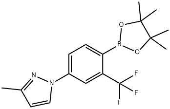 2-Trifluoromethyl-4-(3-methyl-1H-pyrazol-1-yl)phenylboronic acid pinacol ester Struktur