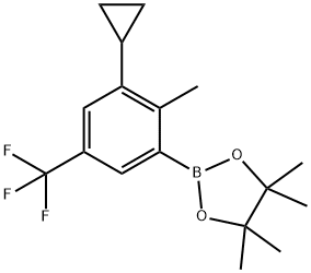 2-Methyl-3-cyclopropyl-5-trifluoromethylphenylboronic acid pinacol ester Struktur