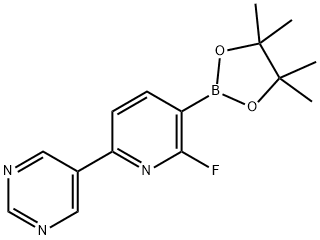 2-Fluoro-6-(pyrimidin-5-yl)pyridine-3-boronic acid pinacol ester Struktur