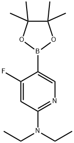 4-Fluoro-2-(diethylamino)pyridine-5-boronic acid pinacol ester Struktur