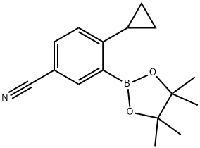 4-cyclopropyl-3-(4,4,5,5-tetramethyl-1,3,2-dioxaborolan-2-yl)benzonitrile Struktur