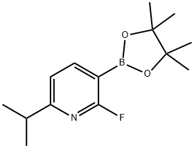 2-fluoro-6-isopropyl-3-(4,4,5,5-tetramethyl-1,3,2-dioxaborolan-2-yl)pyridine Struktur