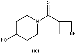 1-(azetidine-3-carbonyl)piperidin-4-ol hydrochloride Struktur