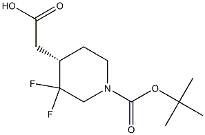 (S)-2-(1-(tert-butoxycarbonyl)-3,3-difluoropiperidin-4-yl)acetic acid Struktur