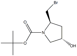 tert-butyl (2R,4S)-2-(bromomethyl)-4-hydroxypyrrolidine-1-carboxylate Struktur