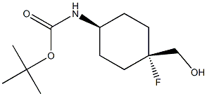 tert-butyl N-[cis-4-fluoro-4-(hydroxymethyl)cyclohexyl]carbamate Struktur