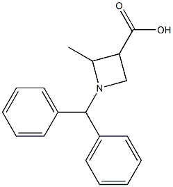 1-(diphenylmethyl)-2-methylazetidine-3-carboxylic acid Struktur