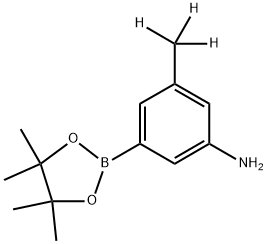 3-(methyl-d3)-5-(4,4,5,5-tetramethyl-1,3,2-dioxaborolan-2-yl)aniline Struktur