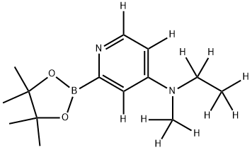 N-(ethyl-d5)-N-(methyl-d3)-2-(4,4,5,5-tetramethyl-1,3,2-dioxaborolan-2-yl)pyridin-4-amine-3,5,6-d3 Struktur