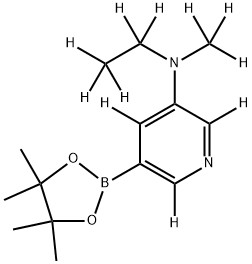 N-(ethyl-d5)-N-(methyl-d3)-5-(4,4,5,5-tetramethyl-1,3,2-dioxaborolan-2-yl)pyridin-3-amine-2,4,6-d3 Struktur