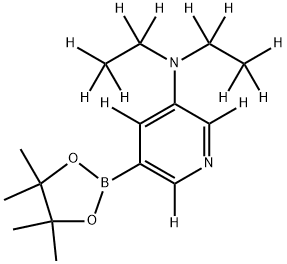 N,N-bis(ethyl-d5)-5-(4,4,5,5-tetramethyl-1,3,2-dioxaborolan-2-yl)pyridin-3-amine-2,4,6-d3 Struktur