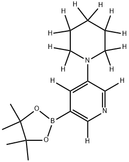 3-(piperidin-1-yl-d10)-5-(4,4,5,5-tetramethyl-1,3,2-dioxaborolan-2-yl)pyridine-2,4,6-d3 Struktur