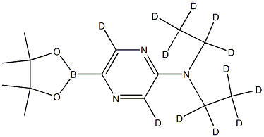 N,N-bis(ethyl-d5)-5-(4,4,5,5-tetramethyl-1,3,2-dioxaborolan-2-yl)pyrazin-2-amine-3,6-d2 Struktur