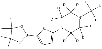 1-(methyl-d3)-4-(5-(4,4,5,5-tetramethyl-1,3,2-dioxaborolan-2-yl)thiophen-2-yl)piperazine-2,2,3,3,5,5,6,6-d8 Struktur