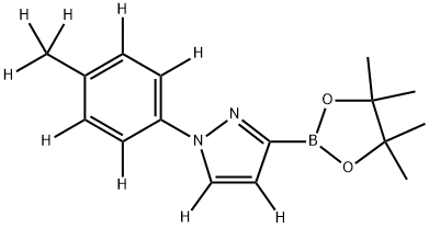 1-(4-(methyl-d3)phenyl-2,3,5,6-d4)-3-(4,4,5,5-tetramethyl-1,3,2-dioxaborolan-2-yl)-1H-pyrazole-4,5-d2 Struktur