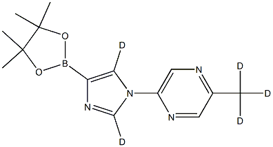 2-(methyl-d3)-5-(4-(4,4,5,5-tetramethyl-1,3,2-dioxaborolan-2-yl)-1H-imidazol-1-yl-2,5-d2)pyrazine Struktur